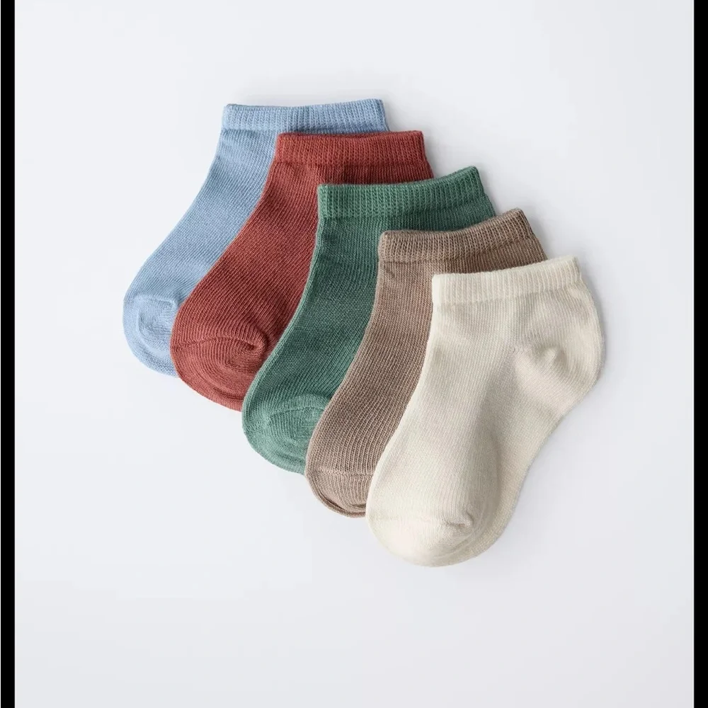 Zara kids, five pack of ankle socks, size 4-6